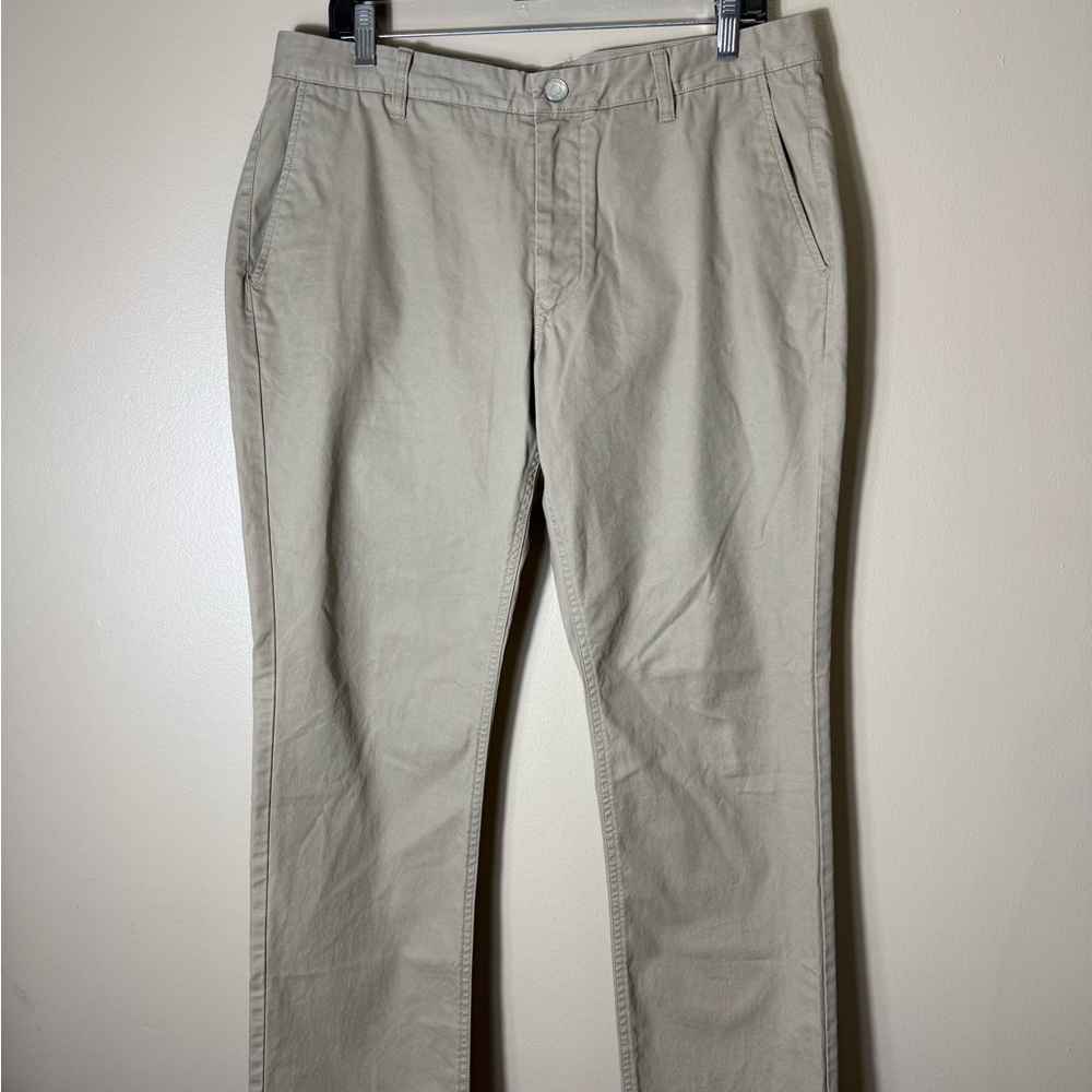 Bonobos Washed Chinos Slim Straight 34x30 Khaki Tan Cotton Casual Pants Mens